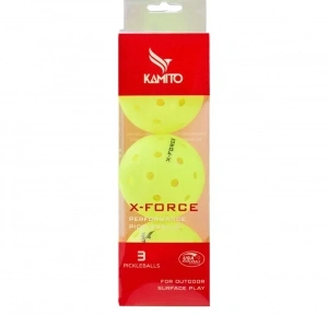 Bóng thi đấu Pickleball Kamito X-Force KMBPK250125 Xanh chuối (Hộp 3 Quả)